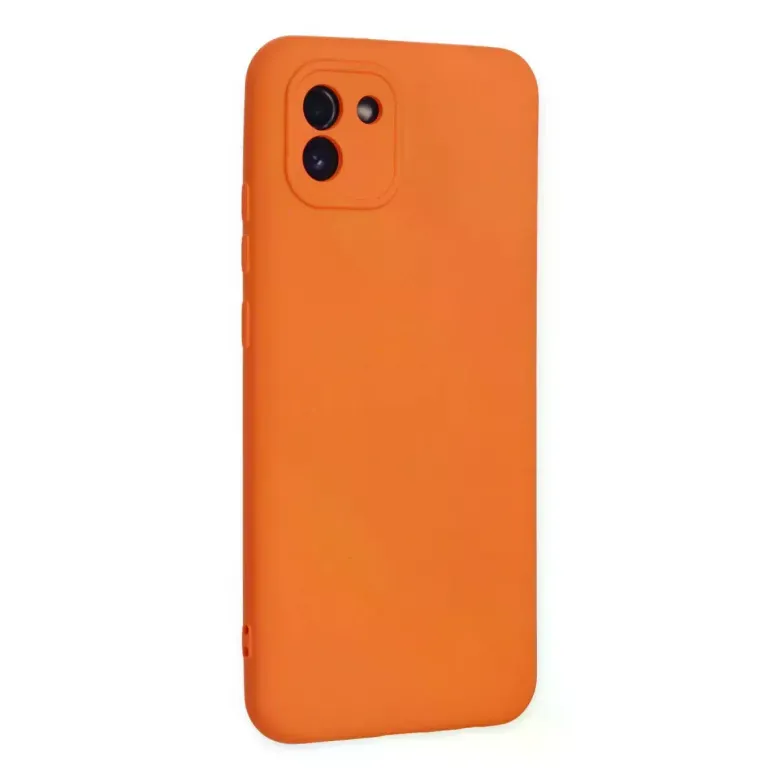 Newface Samsung Galaxy A03 Kılıf Nano içi Kadife Silikon - Turuncu