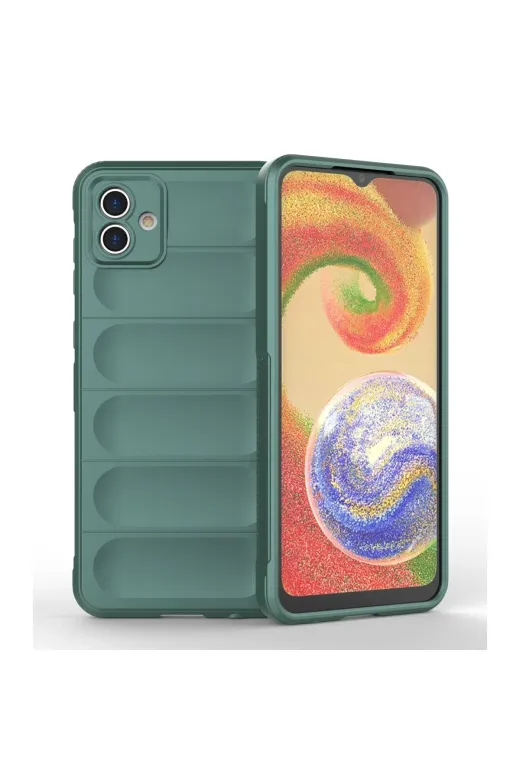 Newface Samsung Galaxy A04E Kılıf Optimum Silikon - Koyu Yeşil