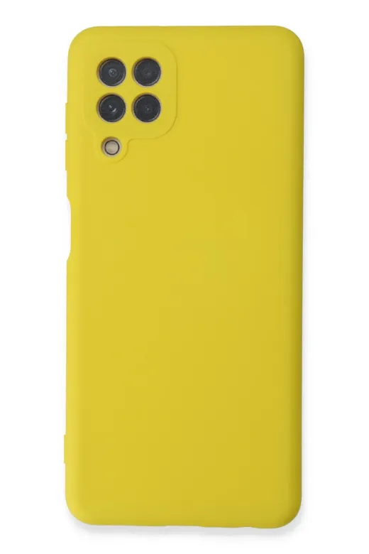 Newface Samsung Galaxy A22 Kılıf Nano içi Kadife Silikon - Sarı