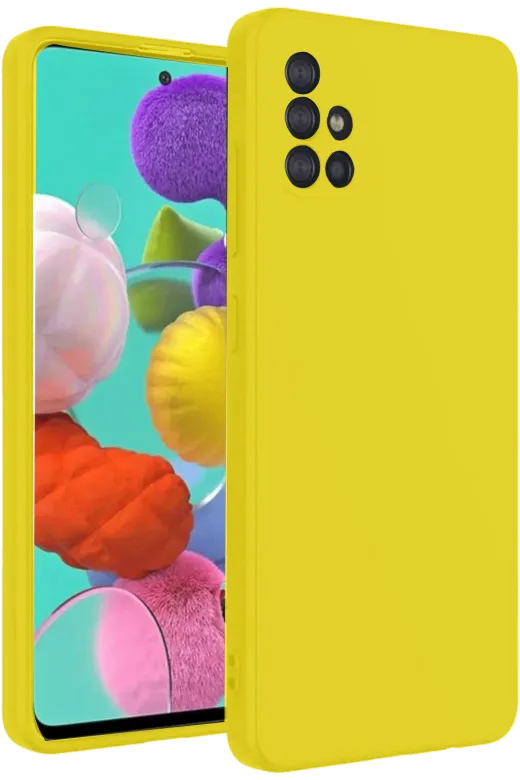 Newface Samsung Galaxy A31 Kılıf Nano içi Kadife Silikon - Sarı