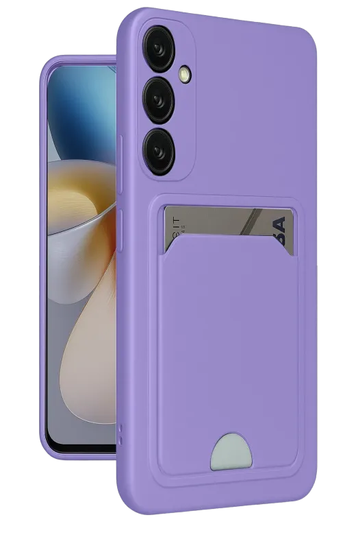Newface Samsung Galaxy A55 5G Kılıf Kelvin Kartvizitli Silikon - Lila