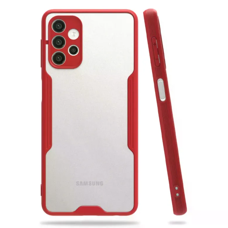 Newface Samsung Galaxy A72 Kılıf Platin Silikon - Kırmızı