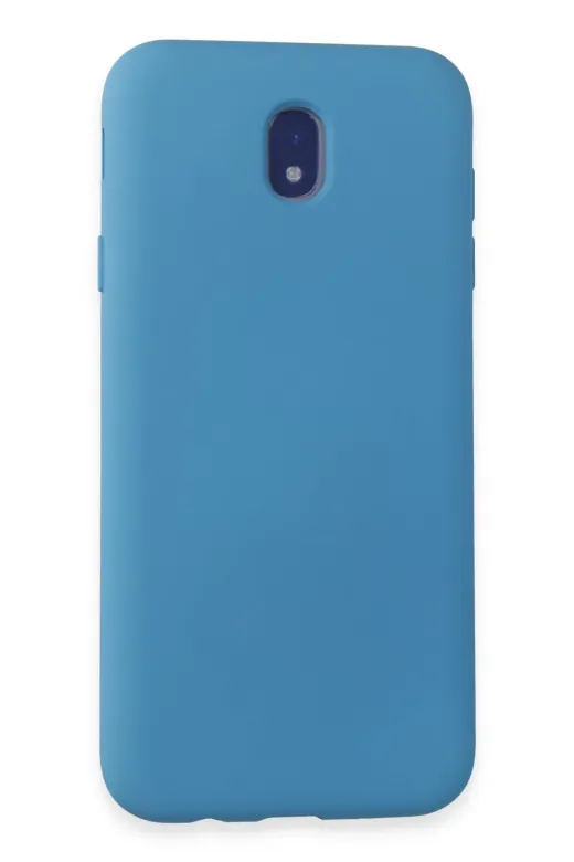 Newface Samsung Galaxy J7 Pro / J730 Kılıf Nano içi Kadife Silikon - Mavi