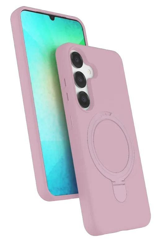 Newface Samsung Galaxy S25 Regal Magsafe Standlı Kapak - Açık Pembe