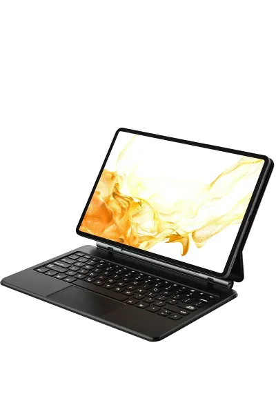 Newface Samsung Galaxy T737 Tab S7 FE 12.4 Kılıf Eternal Ledli Klavyeli Tablet Kılıfı - Siyah