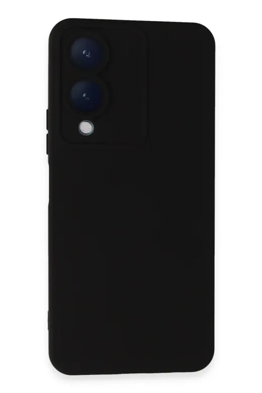 Newface Vivo Y17S Kılıf Nano içi Kadife Silikon - Siyah
