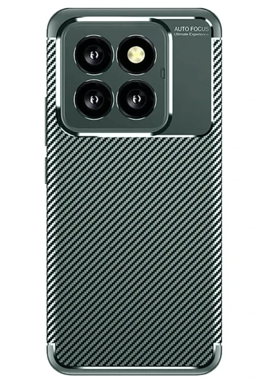 Newface Xiaomi Mi 14T Pro Kılıf Auto Focus Karbon Kapak - Koyu Yeşil
