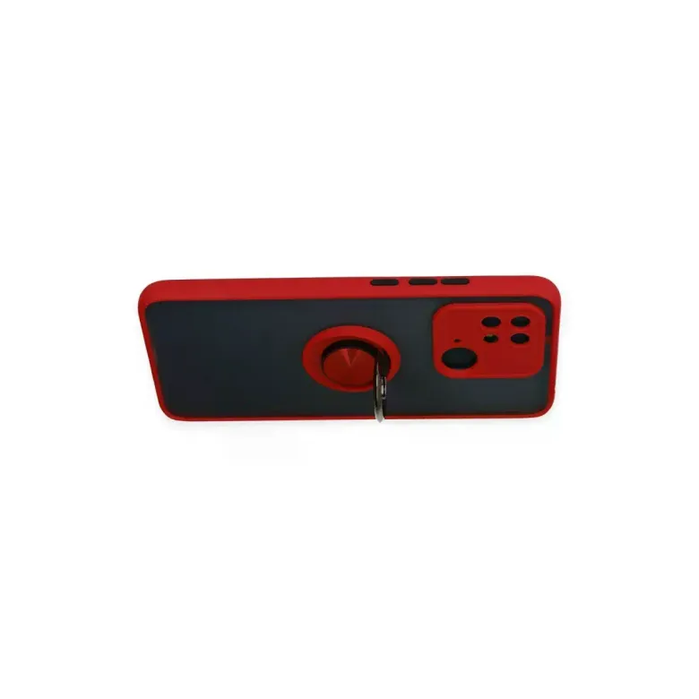 Newface Xiaomi Redmi 10C Kılıf Montreal Yüzüklü Silikon Kapak - Kırmızı