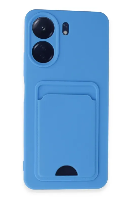 Newface Xiaomi Redmi 13C Kılıf Kelvin Kartvizitli Silikon - Mavi