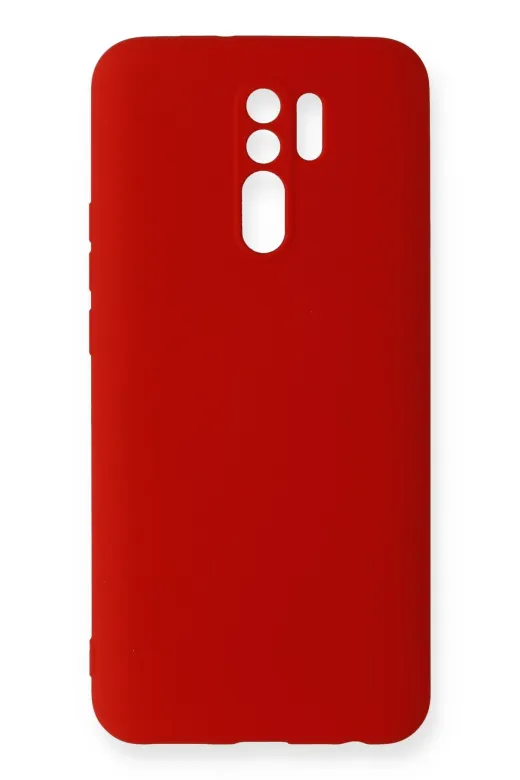 Newface Xiaomi Redmi 9 Kılıf Nano içi Kadife Silikon - Kırmızı