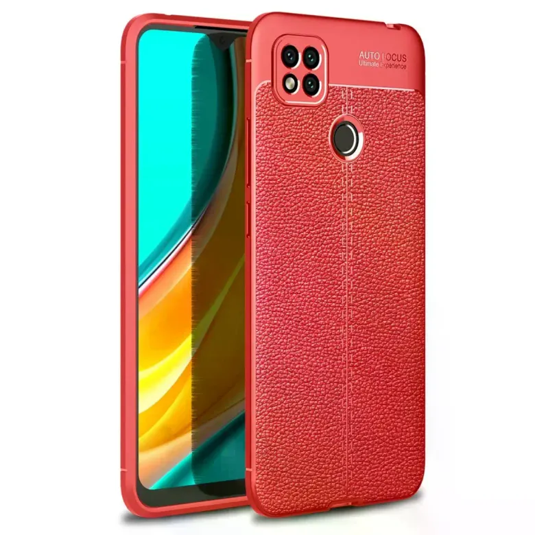 Newface Xiaomi Redmi 9C Kılıf Auto Focus Kapak - Kırmızı
