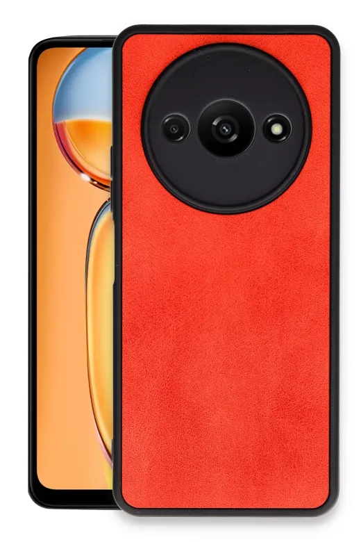 Newface Xiaomi Redmi A3 4G Kılıf Aras Deri Kapak - Kırmızı