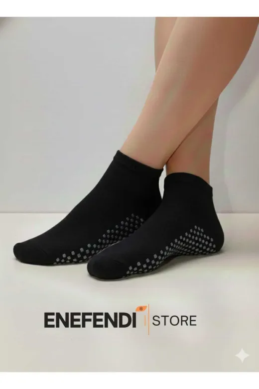 NF ND ENEFENDİ YOGAEKO 2 Çift Kaydırmaz Unisex Yoga, Pilates, Tavaf Çorabı | Spor Patik Çorap |Siyah |Gri 36-40