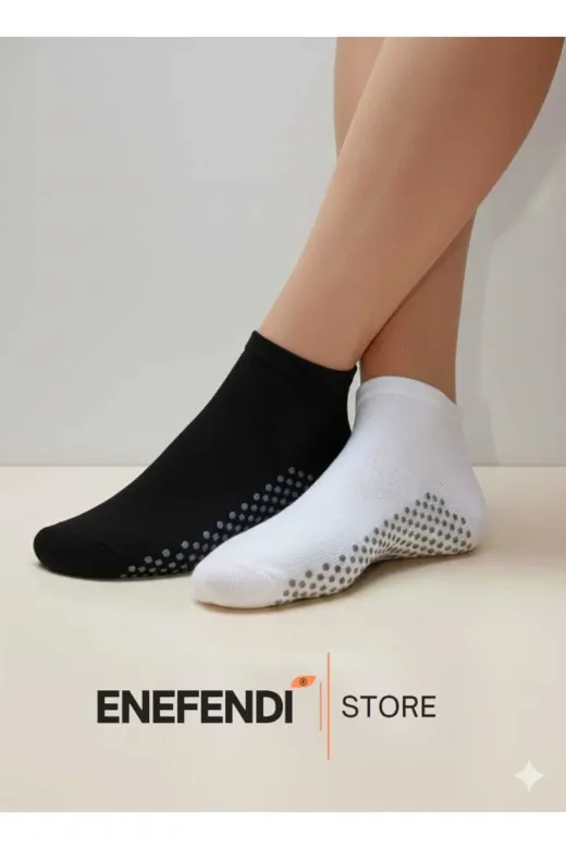NF ND ENEFENDİ YOGAEKO 3 Çift Kaydırmaz Unisex Yoga, Pilates, Tavaf Çorabı | Spor Patik Çorap Beyaz|Gri |Siyah |36-40