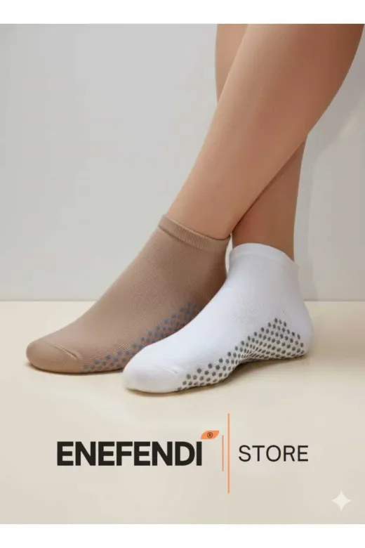 NF ND ENEFENDİ YOGAEKO 3 Çift Kaydırmaz Unisex Yoga, Pilates, Tavaf Çorabı | Spor Patik Çorap Beyaz|Siyah |Bej 36-40