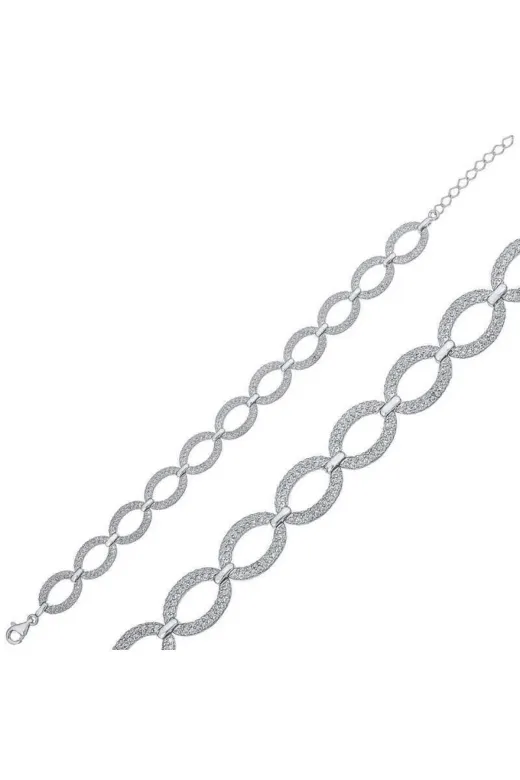 NİDAM BUTİK NIDMBTK-T5872 Gümüş Oval Taşlı Bileklik