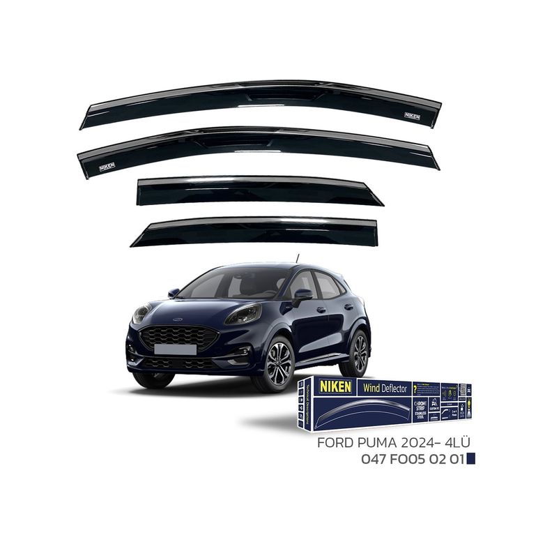 Niken 122395962 Ford Puma Cam Rüzgarlığı Kromlu 2024- Sonrası 4&apos Lü