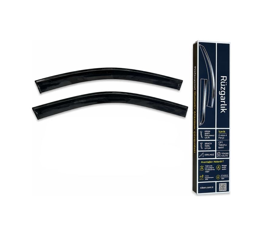 Niken 126275373 Vw Caddy Cam Rüzgarlığı Siyah Kromlu 2013+ Sonrası Blackedition