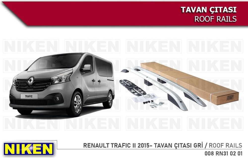 Niken 40702032 Renault Trafıc 2 Tavan Çıtası Uzun Gri 2015-Sonrası Modeller Uyum