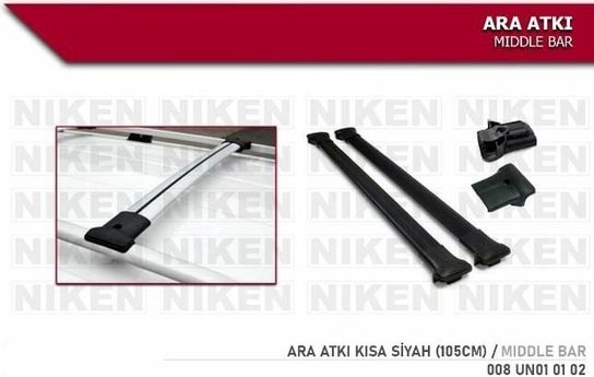 Niken 41075690 Araç Üstü Ara Atkı Tavan Barı Bagaj Taşıyıcı-Siyah Yanlardan Sık