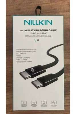 Nillkin 240w Ultra Hızlı Type-C Örgü Şarj Kablosu 1 Metre