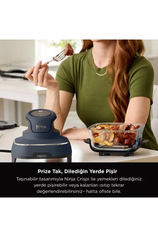 NINJA 0622356317634 Crispi 4-In-1 Taşınabilir Cam Hazneli Pişirme Sistemi - Blue
