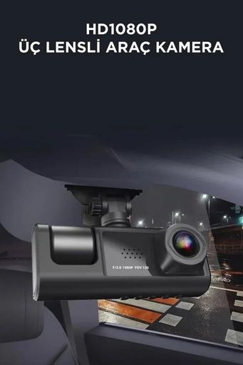NKT GROUP 97878950 1080P Araç İçi 3 Kameralı Lcd Ekranlı Gece Görüşlü , G-Sensör , Geri Görüş Kamera