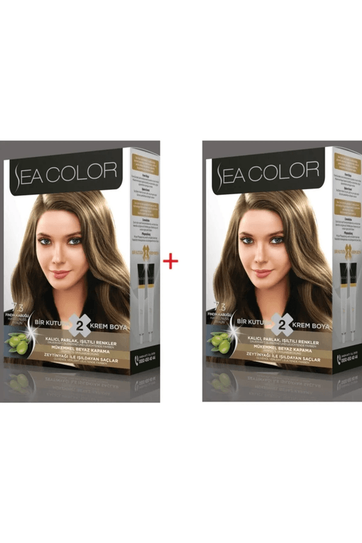 No:7.3 Sea Color 7.3 Fındık Kabuğu Set Boya 2 Kutu (Her Kutuda; 2 Tüp Boyası (2X50 Ml) +Oksidasyon 75Ml