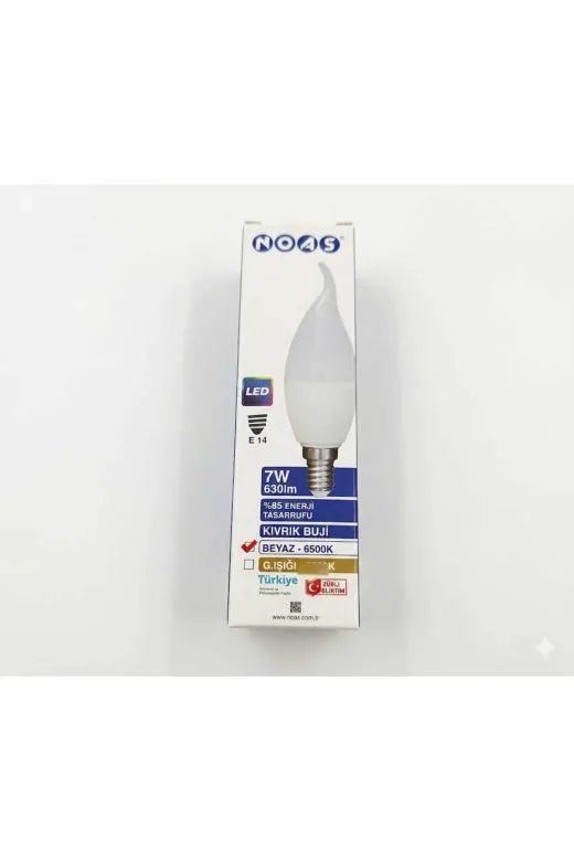 Noas CKNMÖ 7W E14 Kivrik Buji Led Ampul Beyaz