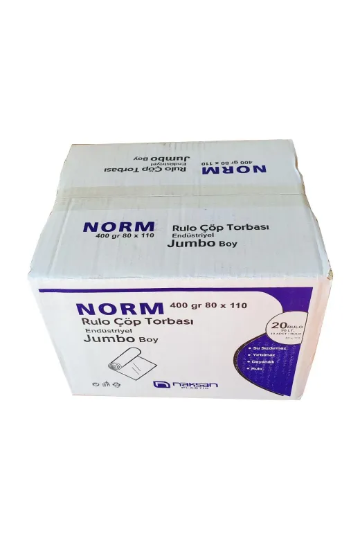 Norm 8696283023359 Endüstriyel Jumbo Çöp Torbası Poşeti - 2 Kat - Siyah - 400 Gr, - 80 X 110 Cm, / Koli