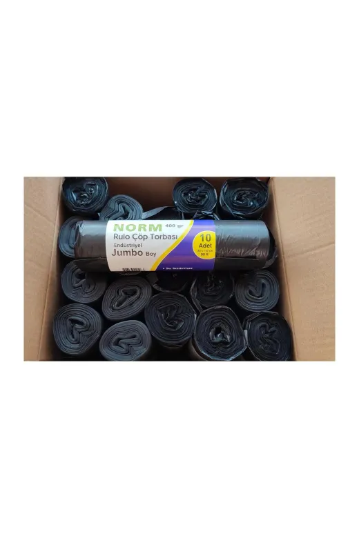 Norm 8696283023359 Endüstriyel Jumbo Çöp Torbası Poşeti - 2 Kat - Siyah - 400 Gr, - 80 X 110 Cm, / Koli