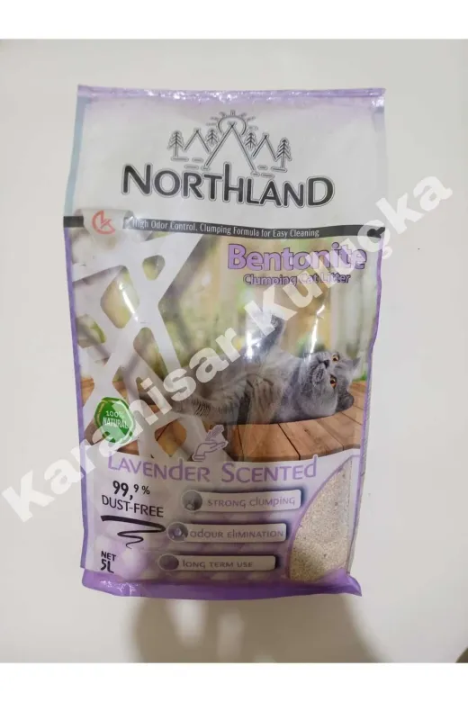NORTHLAND KRHLAKOBESÜTO5 Lavanta Kokulu Bentonit Süper Topaklanan Kedi Kumu 5 Lt