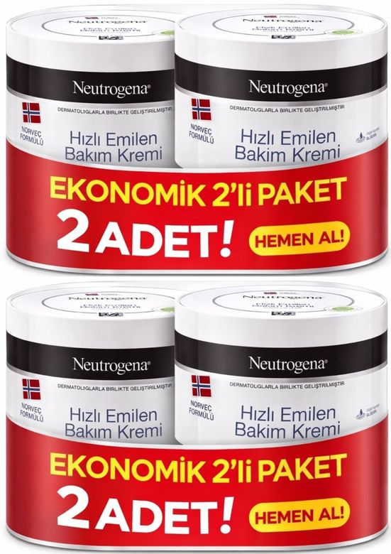 Norveç Formülü Hızlı Emilen Bakım Kremi 200ML+200ML 400ML Avantaj PK (2 Li Set)