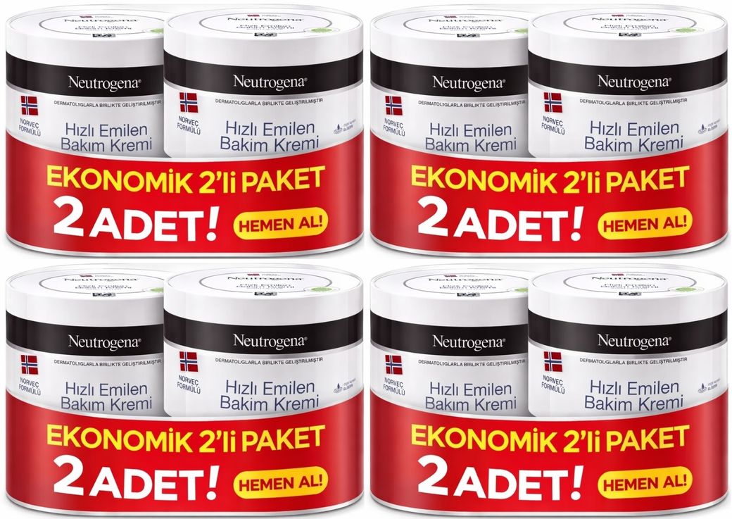 Norveç Formülü Hızlı Emilen Bakım Kremi 200ML+200ML 400ML Avantaj PK (4 Lü Set)