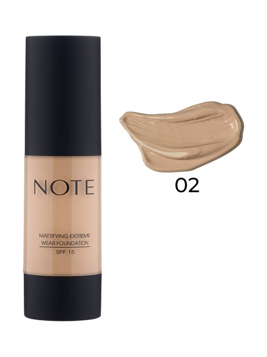 Note Cosmetics 1362023 Mattifying Extreme Wear Mat Bitişli Spf 15 Kapatıcı Fondöten 02 Natural Beige