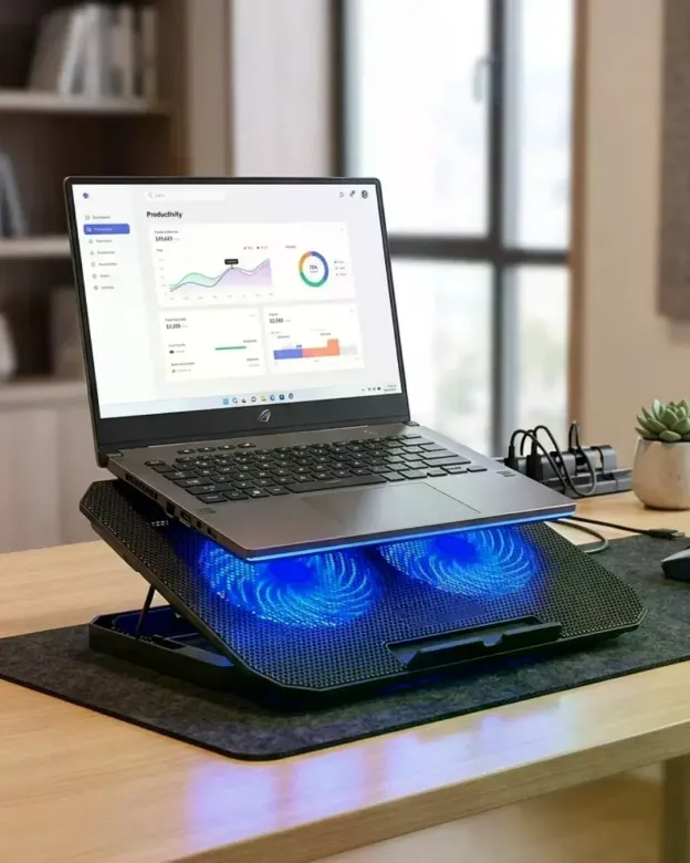 Notebook Soğutucu Fanlı Stand USB Portlu 8 Kademe Laptop Sehpası