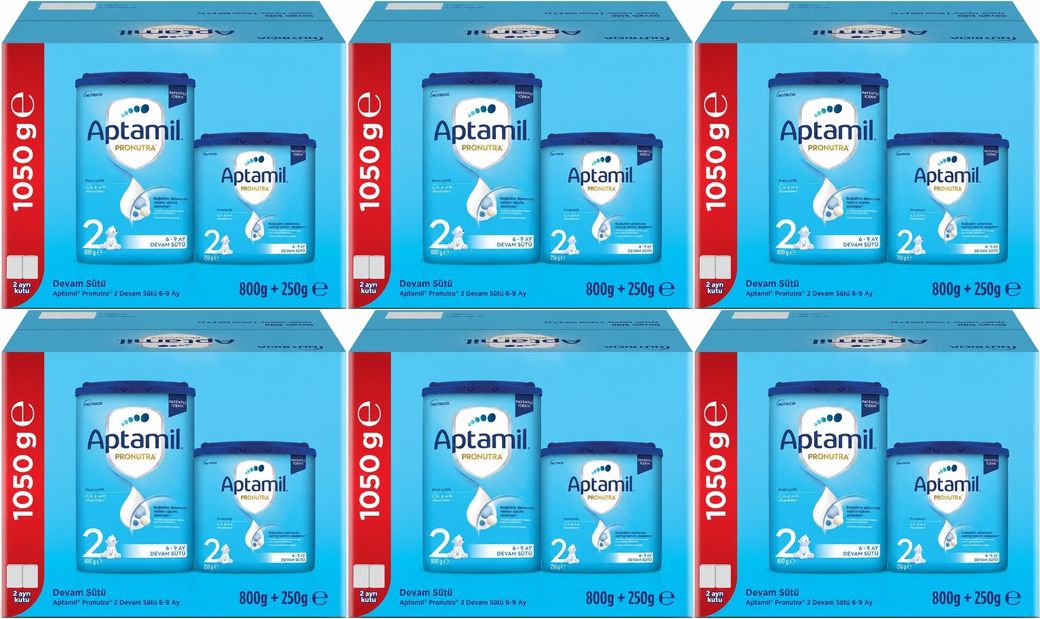 Nutrıcıa Aptamil Pronutra 1050GR (800+250GR) Devam Sütü No:2 (6-9 Ay) Avantaj Pk (6 Lı Set)