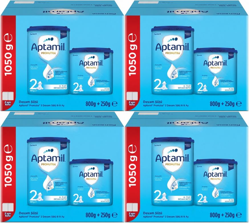 Nutrıcıa Aptamil Pronutra 1050GR (800+250GR) Devam Sütü No:2 (6-9 Ay) Avantaj Pk (4 Lü Set)