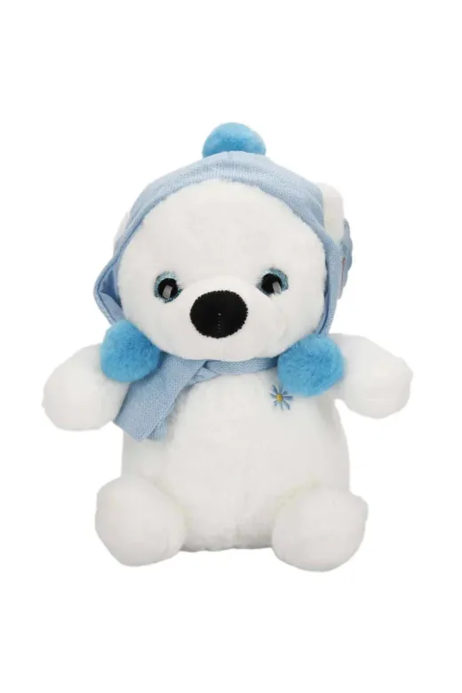 NW NessiWorld casaxmlS00004773 Şapkalı Ve Atkılı Peluş Kutup Ayısı 30 Cm S00004773