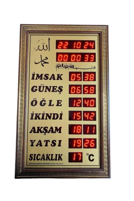 Odesan Cami Ürünleri Dijital Vakit Matik İmsakiye Ev Tipi Ezan Okuyan Saat