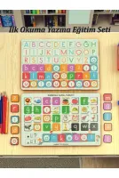 "Okuma Yazma Öğreniyorum Seti" Ahşap Oyuncak Türkçe İngilizce Harfler İlk Okuma Seti Harf Puzzle