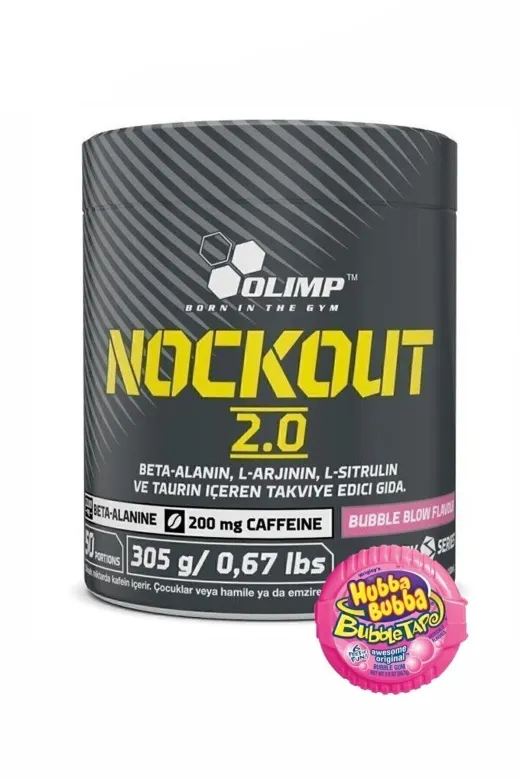 Olimp MYBnewaddd Nockout 2.0 Sakız Aromalı 305 Gr Arjinin Taurin Kafein Beta Alanin Karabiber Ekstresi