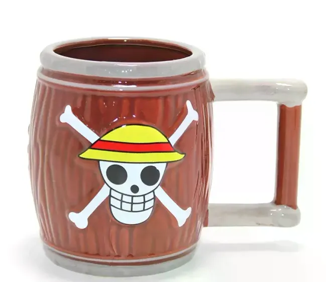 One Piece Hasır Şapka Korsanları 3d Fıçı Tasarımlı Kupa Bardak Alk4552