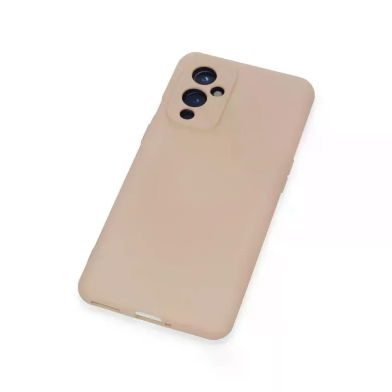 One Plus 9 Kılıf Nano içi Kadife Silikon - Pudra