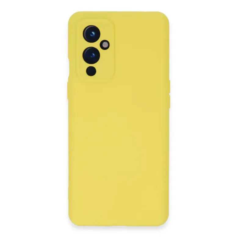 One Plus 9 Kılıf Nano içi Kadife Silikon - Sarı
