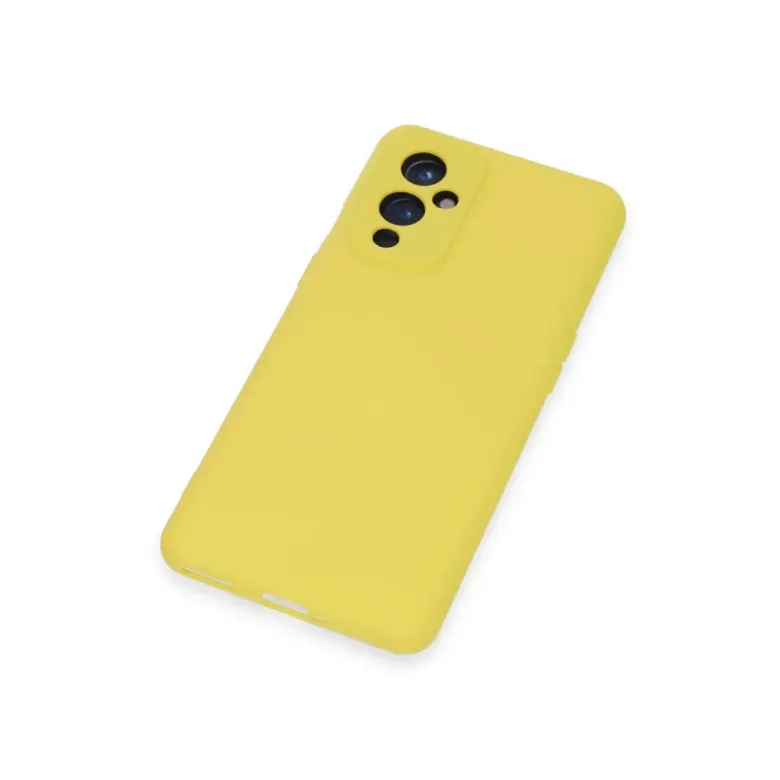 One Plus 9 Kılıf Nano içi Kadife Silikon - Sarı