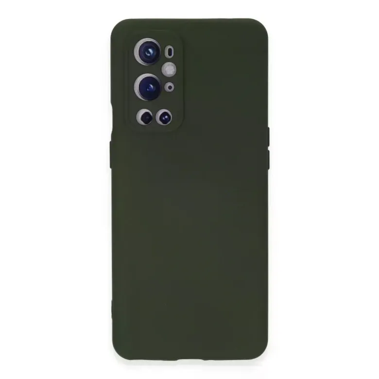 One Plus 9 Pro Kılıf Nano içi Kadife Silikon - Koyu Yeşil