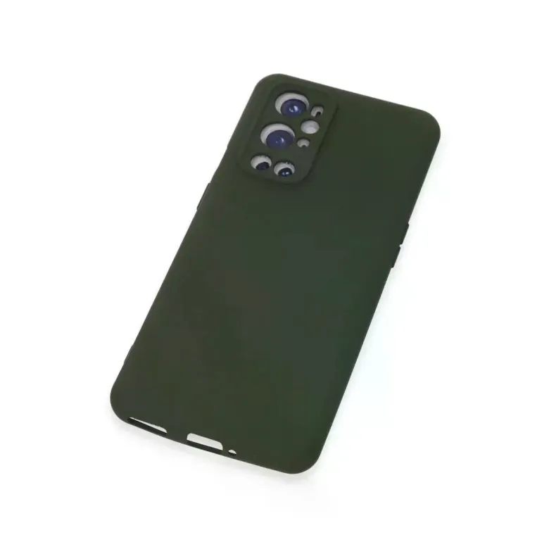 One Plus 9 Pro Kılıf Nano içi Kadife Silikon - Koyu Yeşil