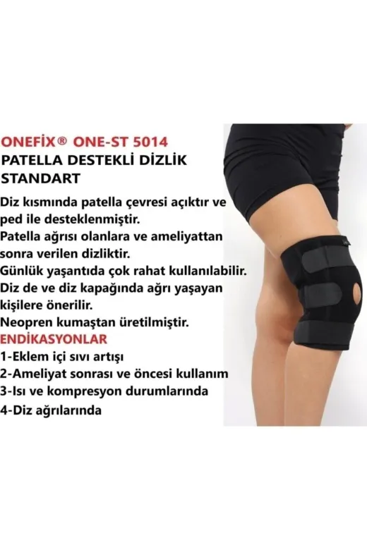 ONEFİX ONE ST5014 Patella Destekli Dizlik (Tek Beden)[ Siyah Renk]