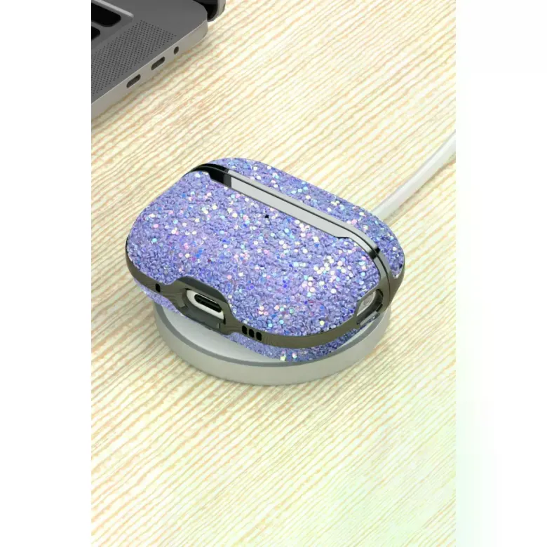 Onegif Apple Airpods 2 (2.nesil) Bright Simli Airpods Kapak - Gümüş
